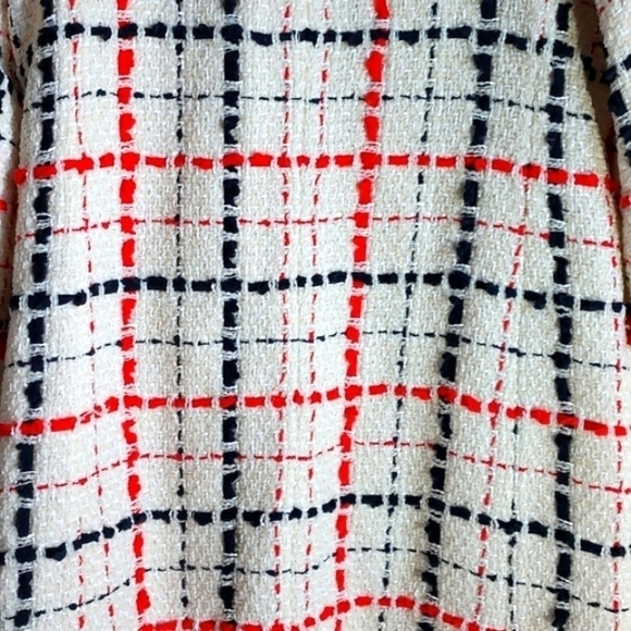 NWOT Amen Wardy Check Pattern Tweed Long Coat Size FR46 - Picture 8 of 16